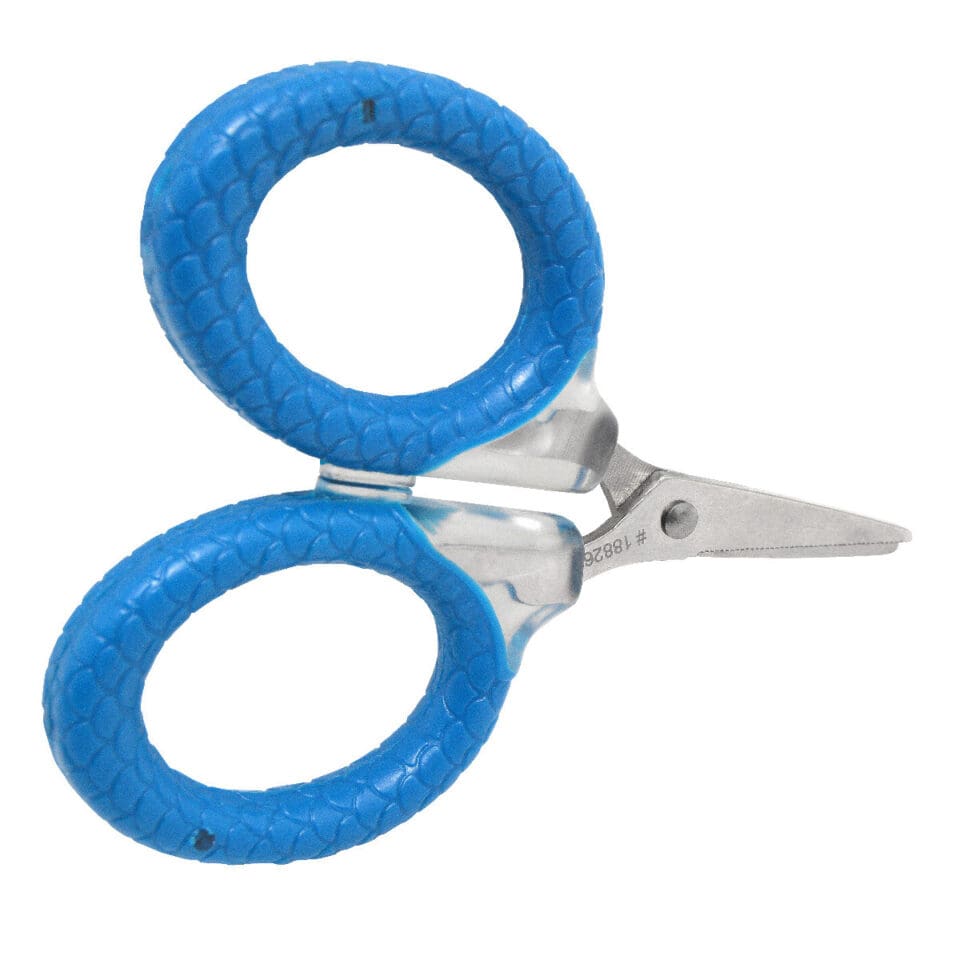 Cuda 3-Inch Titanium-Bonded Micro Fishing Scissors for Mono, Fluorocarbon &  Braided Line with Dual Serrated Edges (18826), Blue Micro Scissor